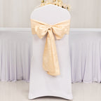 5 Pack Lamour Satin 6"x106" Chair Sashes Beige - Stylish Reusable Decorative Bows - Bell Racket Store