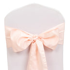 5 Pack Lamour Satin 6"x106" Chair Sashes Blush - Stylish Reusable Decorative Bows - Bell Racket Store