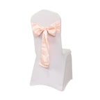 5 Pack Lamour Satin 6"x106" Chair Sashes Blush - Stylish Reusable Decorative Bows - Bell Racket Store
