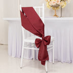 5 Pack Lamour Satin 6"x106" Chair Sashes Burgundy - Stylish Reusable Decorative Bows - Bell Racket Store