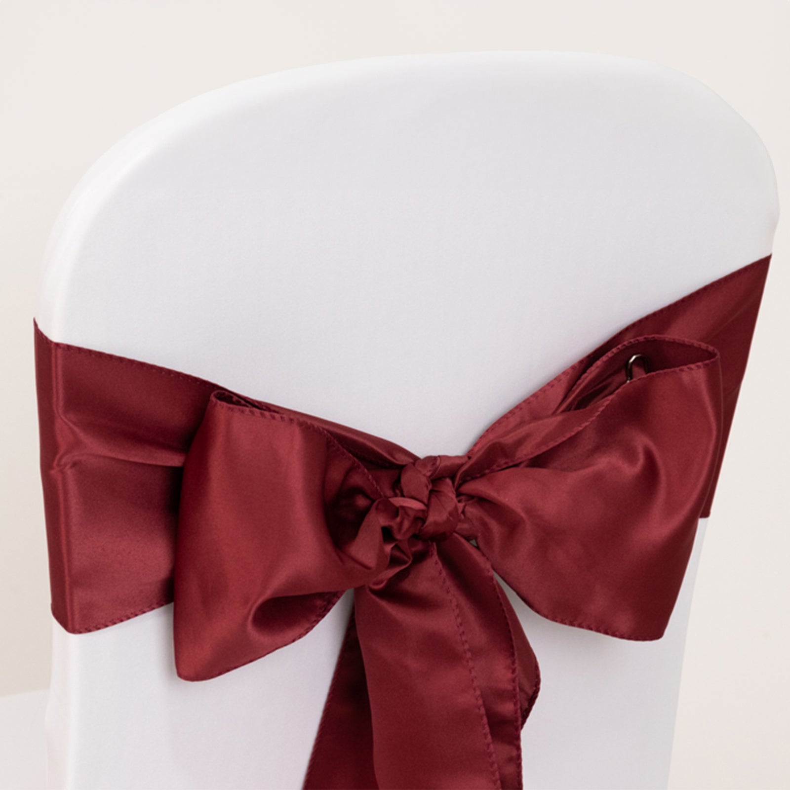 5 Pack Lamour Satin 6"x106" Chair Sashes Burgundy - Stylish Reusable Decorative Bows - Bell Racket Store