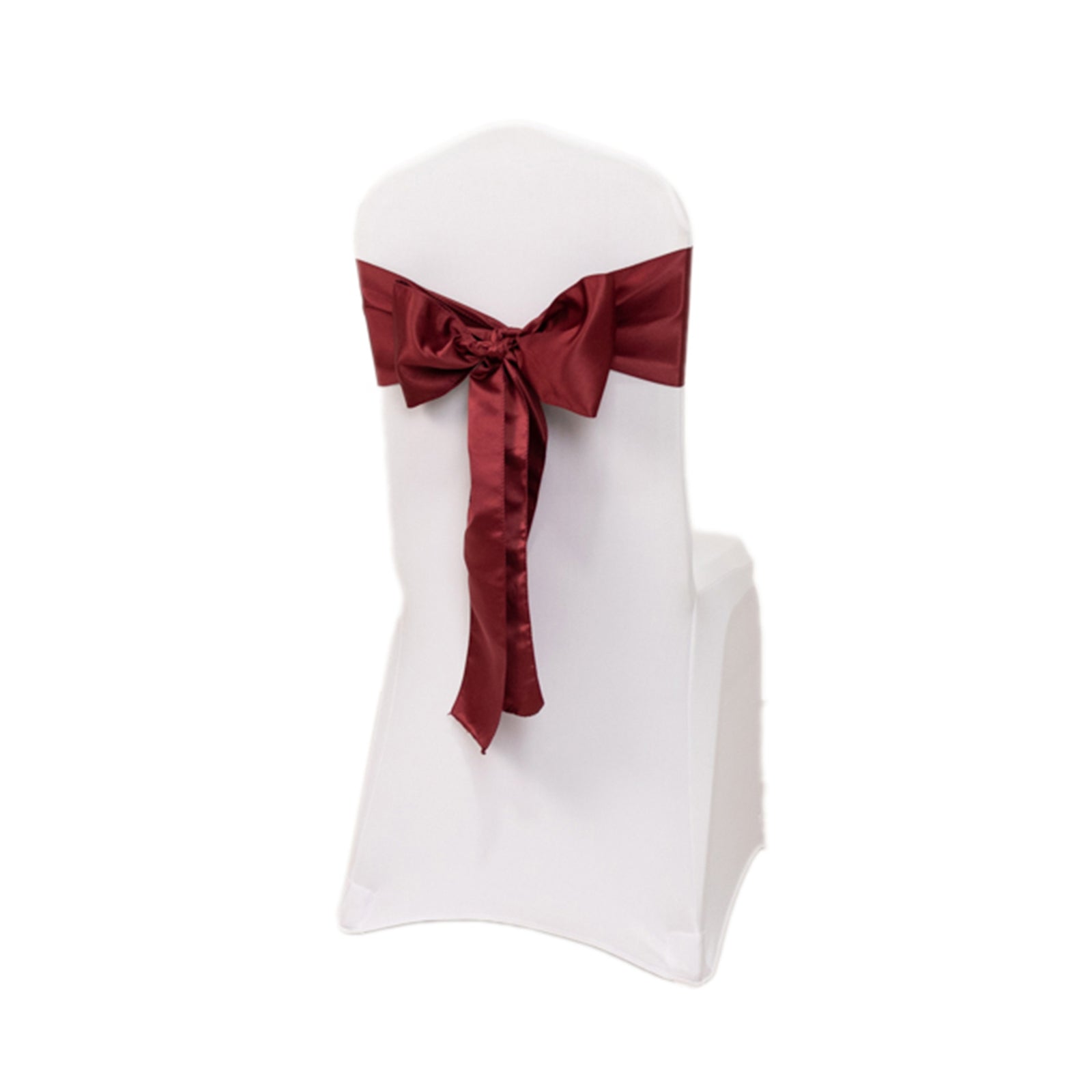 5 Pack Lamour Satin 6"x106" Chair Sashes Burgundy - Stylish Reusable Decorative Bows - Bell Racket Store