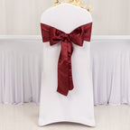 5 Pack Lamour Satin 6"x106" Chair Sashes Burgundy - Stylish Reusable Decorative Bows - Bell Racket Store