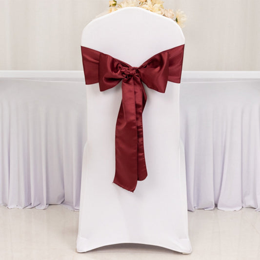 5 Pack Lamour Satin 6"x106" Chair Sashes Burgundy - Stylish Reusable Decorative Bows - Bell Racket Store