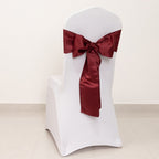 5 Pack Lamour Satin 6"x106" Chair Sashes Burgundy - Stylish Reusable Decorative Bows - Bell Racket Store