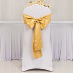 5 Pack Lamour Satin 6"x106" Chair Sashes Champagne - Stylish Reusable Decorative Bows - Bell Racket Store