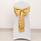 5 Pack Lamour Satin 6"x106" Chair Sashes Champagne - Stylish Reusable Decorative Bows - Bell Racket Store
