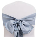 5 Pack Lamour Satin 6"x106" Chair Sashes Dusty Blue - Stylish Reusable Decorative Bows - Bell Racket Store