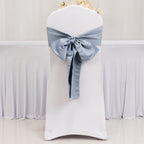 5 Pack Lamour Satin 6"x106" Chair Sashes Dusty Blue - Stylish Reusable Decorative Bows - Bell Racket Store