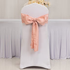 5 Pack Lamour Satin 6"x106" Chair Sashes Dusty Rose - Stylish Reusable Decorative Bows - Bell Racket Store