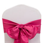 5 Pack Lamour Satin 6"x106" Chair Sashes Fuchsia - Stylish Reusable Decorative Bows - Bell Racket Store