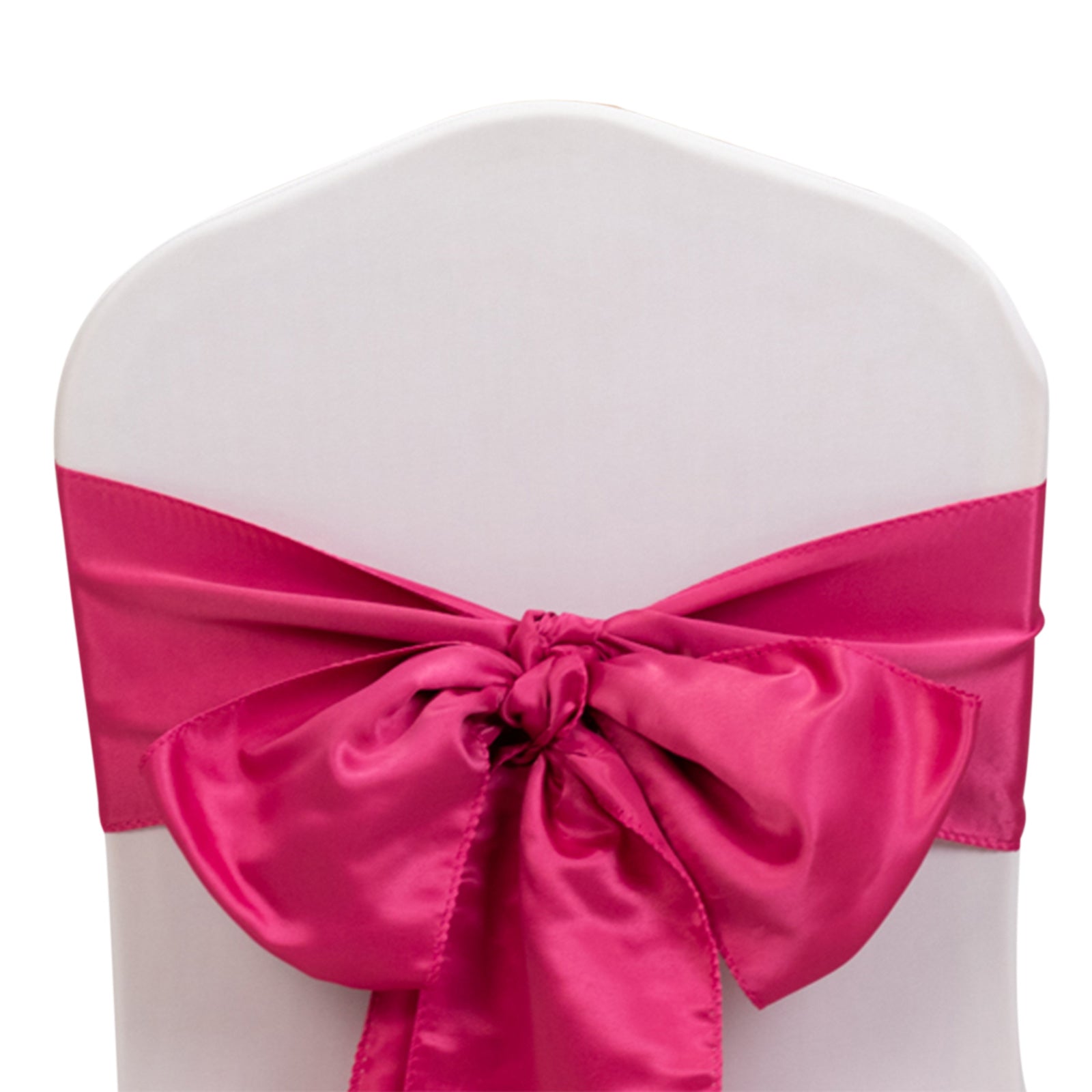 5 Pack Lamour Satin 6"x106" Chair Sashes Fuchsia - Stylish Reusable Decorative Bows - Bell Racket Store