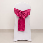 5 Pack Lamour Satin 6"x106" Chair Sashes Fuchsia - Stylish Reusable Decorative Bows - Bell Racket Store