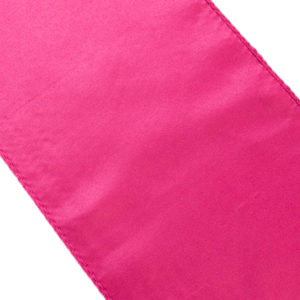 5 Pack Lamour Satin 6"x106" Chair Sashes Fuchsia - Stylish Reusable Decorative Bows - Bell Racket Store