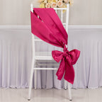 5 Pack Lamour Satin 6"x106" Chair Sashes Fuchsia - Stylish Reusable Decorative Bows - Bell Racket Store