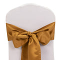 5 Pack Lamour Satin 6"x106" Chair Sashes Gold - Stylish Reusable Decorative Bows for Weddings & Gatherings - Bell Racket Store
