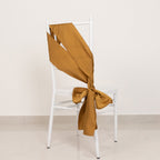 5 Pack Lamour Satin 6"x106" Chair Sashes Gold - Stylish Reusable Decorative Bows for Weddings & Gatherings - Bell Racket Store