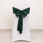 5 Pack Lamour Satin 6"x106" Chair Sashes Hunter Emerald Green - Stylish Reusable Decorative Bows - Bell Racket Store