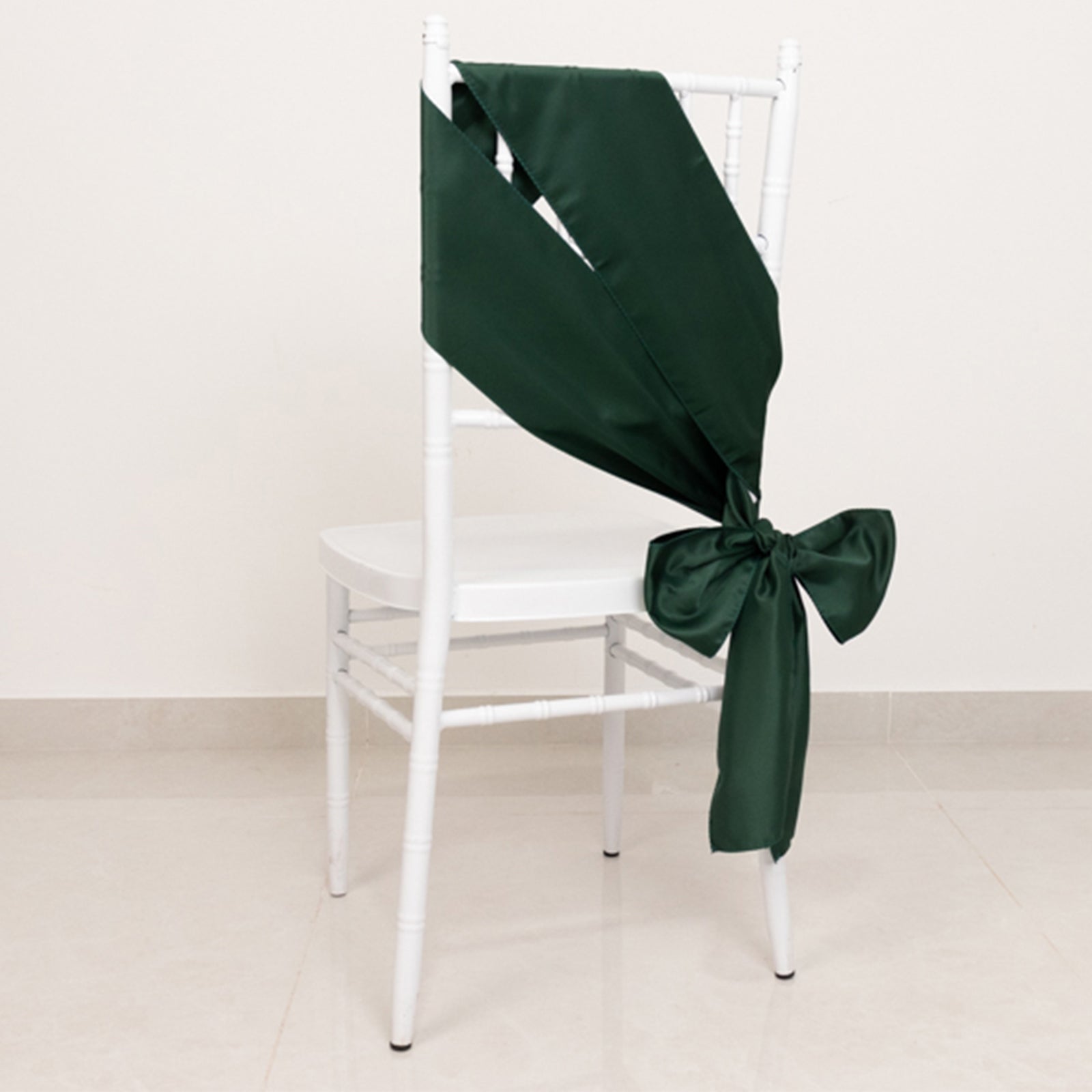 5 Pack Lamour Satin 6"x106" Chair Sashes Hunter Emerald Green - Stylish Reusable Decorative Bows - Bell Racket Store