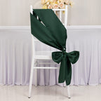 5 Pack Lamour Satin 6"x106" Chair Sashes Hunter Emerald Green - Stylish Reusable Decorative Bows - Bell Racket Store