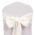 5 Pack Lamour Satin 6"x106" Chair Sashes Ivory - Stylish Reusable Decorative Bows - Bell Racket Store