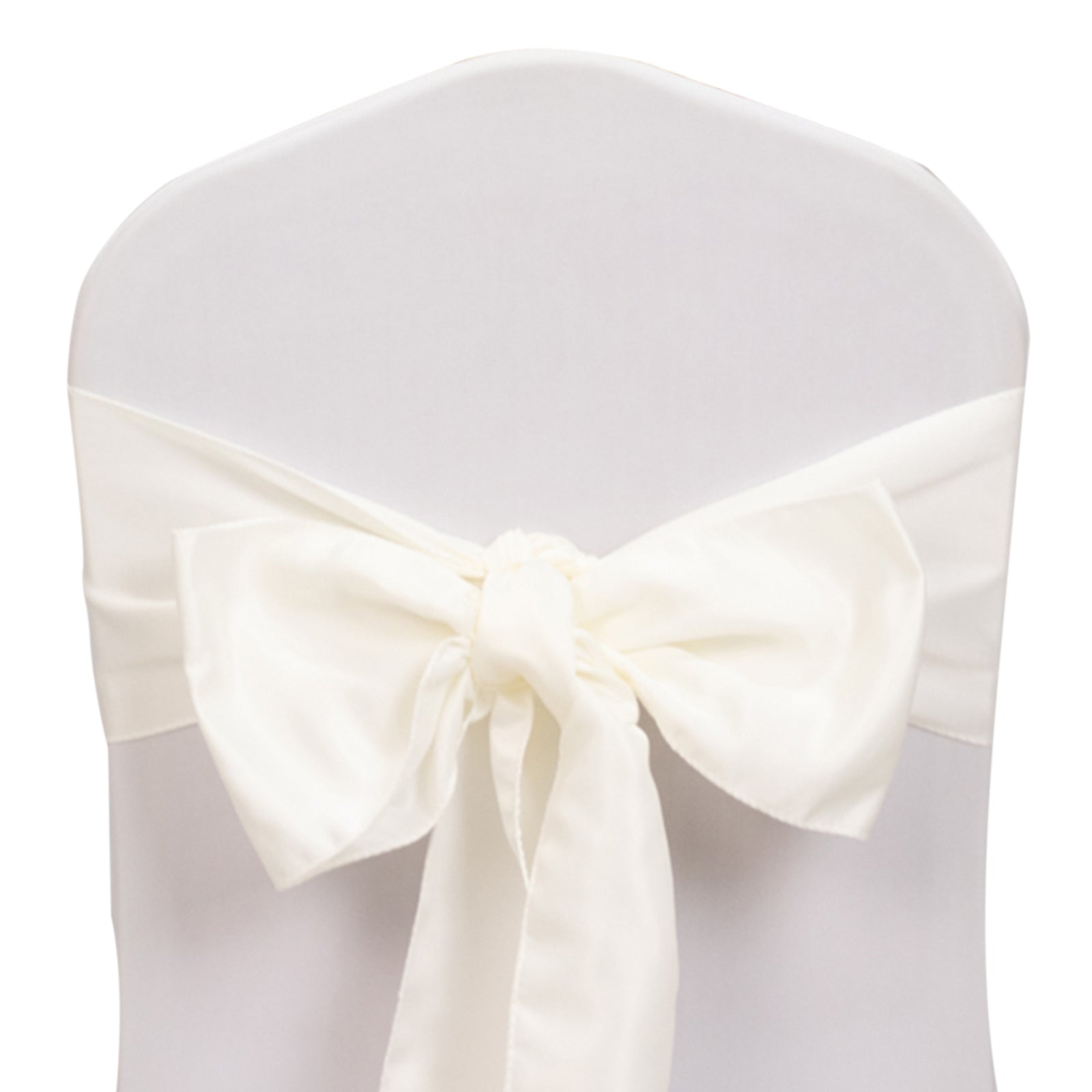 5 Pack Lamour Satin 6"x106" Chair Sashes Ivory - Stylish Reusable Decorative Bows - Bell Racket Store