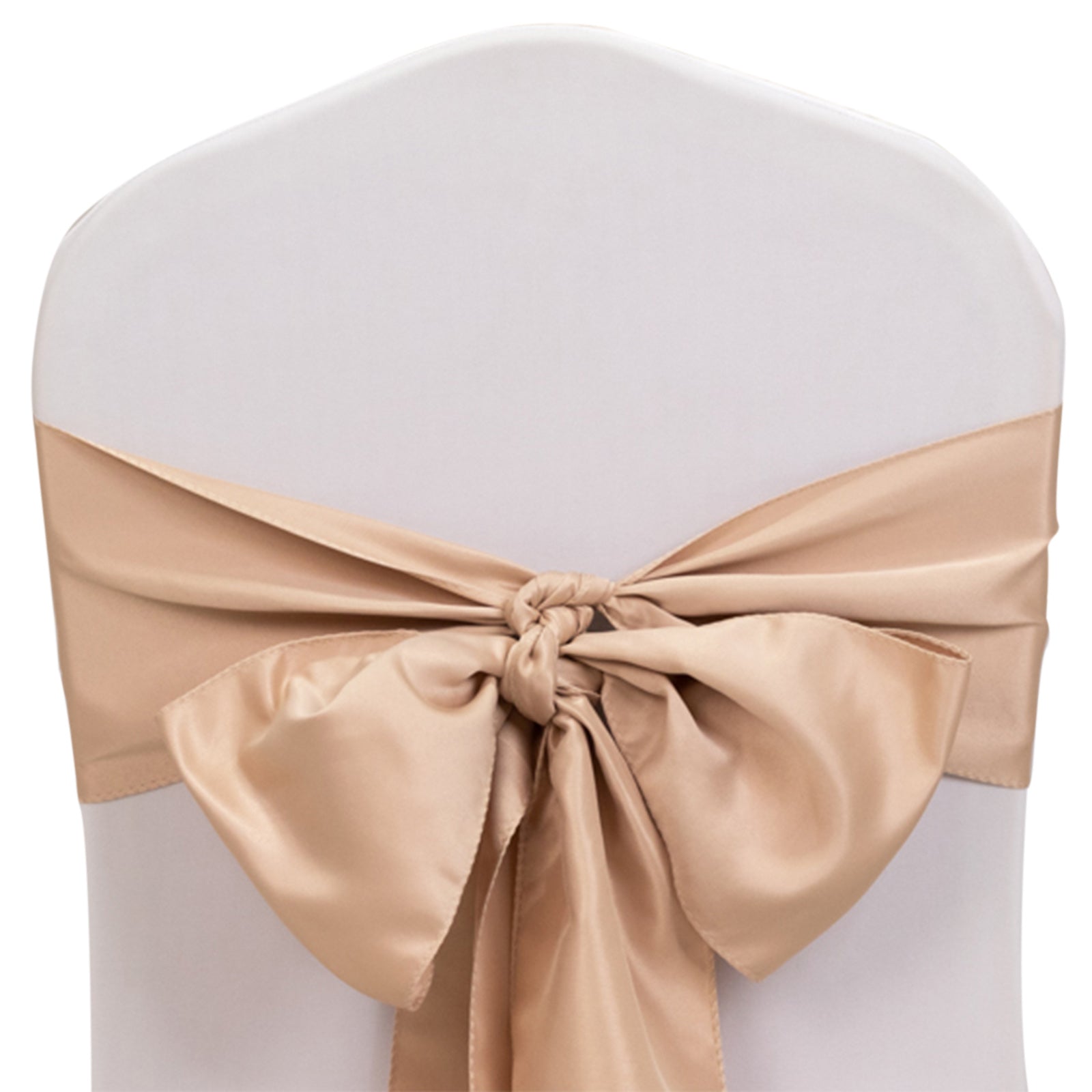 5 Pack Lamour Satin 6"x106" Chair Sashes Nude - Stylish Reusable Decorative Bows - Bell Racket Store