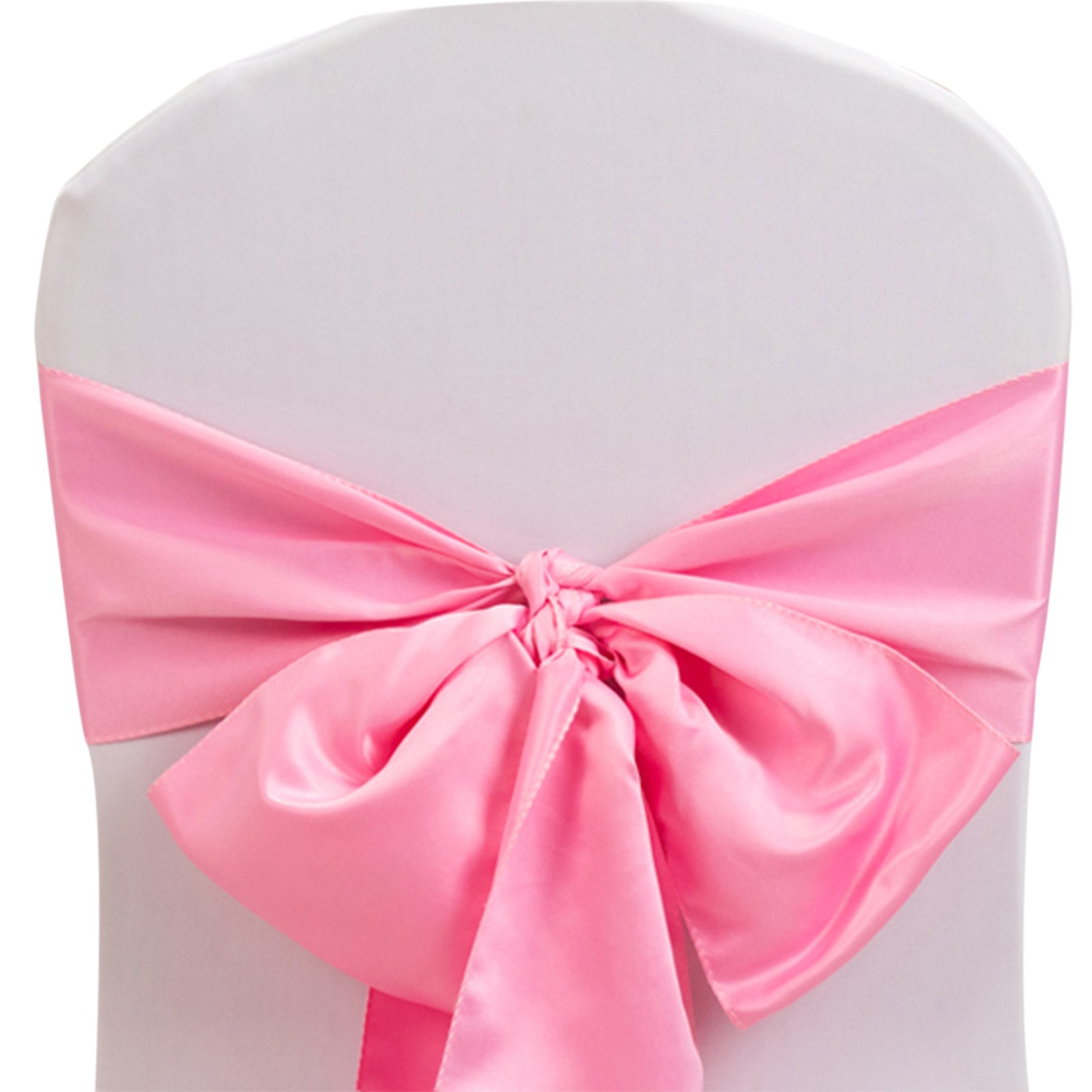 5 Pack Lamour Satin 6"x106" Chair Sashes Pink - Stylish Reusable Decorative Bows - Bell Racket Store