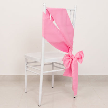 5 Pack Lamour Satin 6"x106" Chair Sashes Pink - Stylish Reusable Decorative Bows - Bell Racket Store