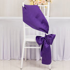 5 Pack Lamour Satin 6"x106" Chair Sashes Purple - Stylish Reusable Decorative Bows - Bell Racket Store