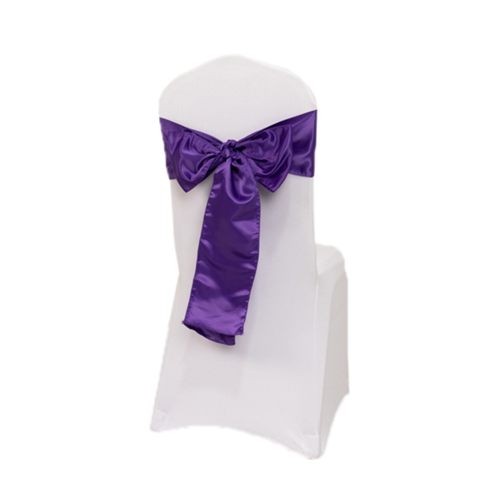 5 Pack Lamour Satin 6"x106" Chair Sashes Purple - Stylish Reusable Decorative Bows - Bell Racket Store