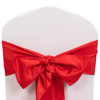 5 Pack Lamour Satin 6"x106" Chair Sashes Red - Stylish Reusable Decorative Bows - Bell Racket Store
