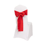 5 Pack Lamour Satin 6"x106" Chair Sashes Red - Stylish Reusable Decorative Bows - Bell Racket Store