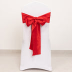 5 Pack Lamour Satin 6"x106" Chair Sashes Red - Stylish Reusable Decorative Bows - Bell Racket Store