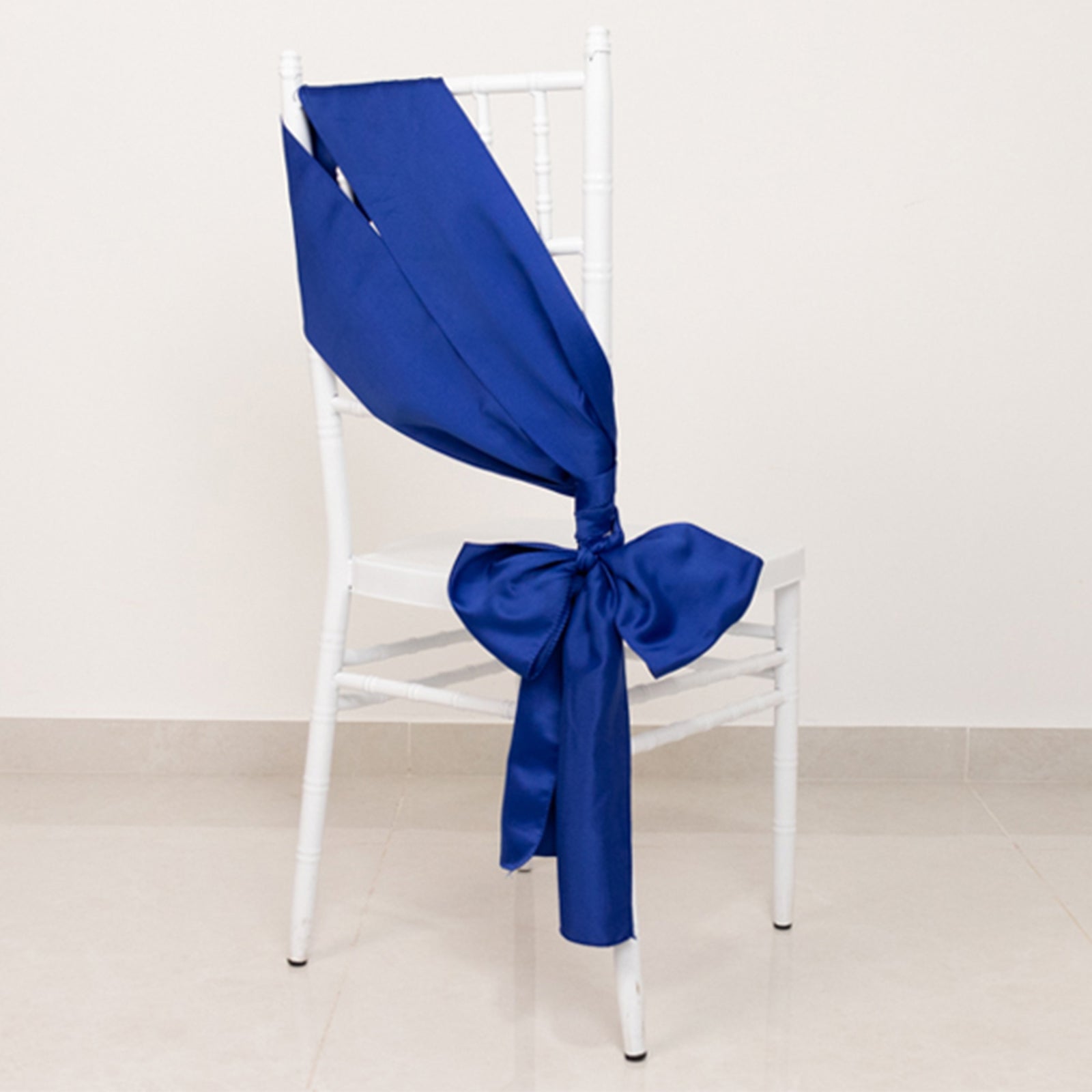 5 Pack Lamour Satin 6"x106" Chair Sashes Royal Blue - Stylish Reusable Decorative Bows - Bell Racket Store