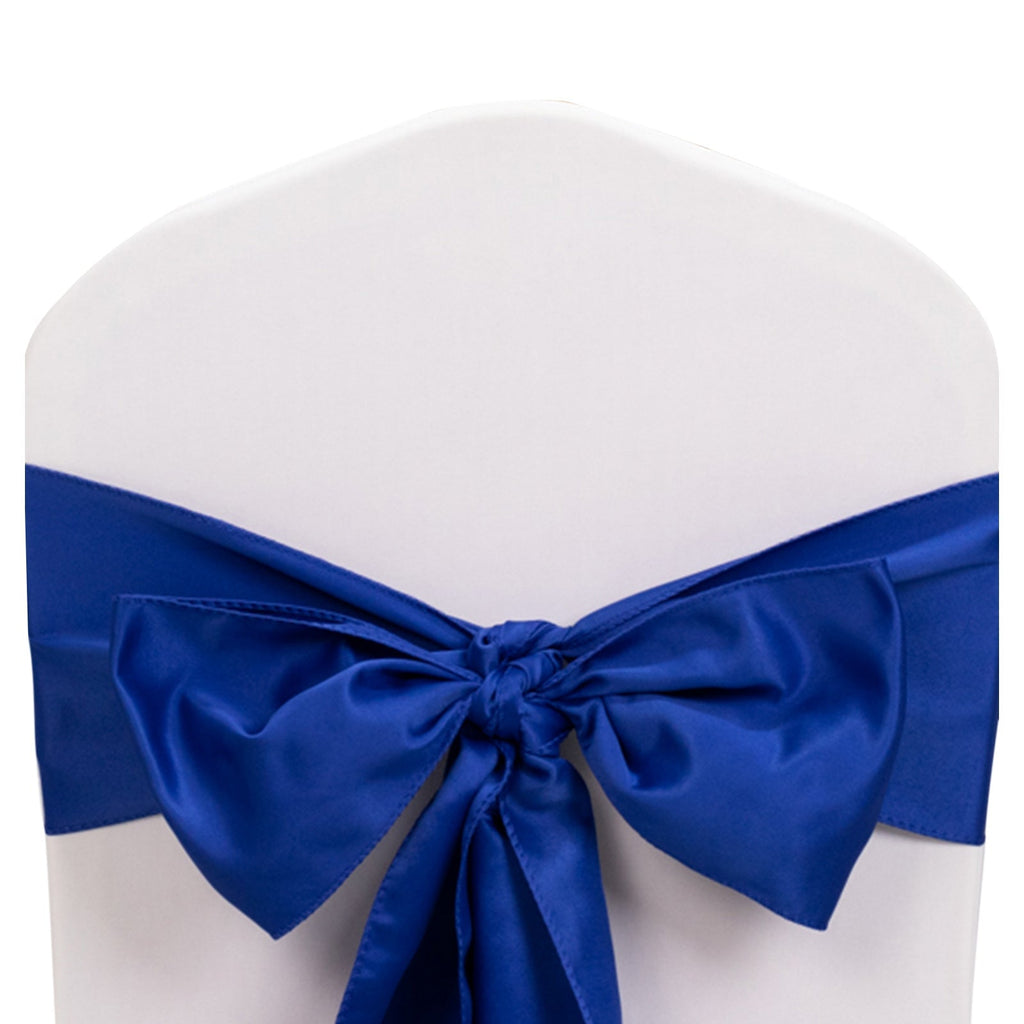 5 Pack Lamour Satin 6"x106" Chair Sashes Royal Blue - Stylish Reusable Decorative Bows - Bell Racket Store