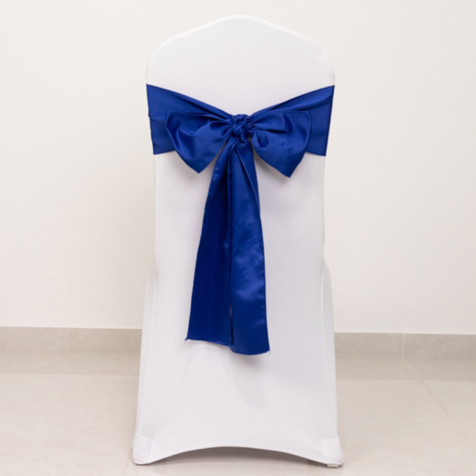 5 Pack Lamour Satin 6"x106" Chair Sashes Royal Blue - Stylish Reusable Decorative Bows - Bell Racket Store