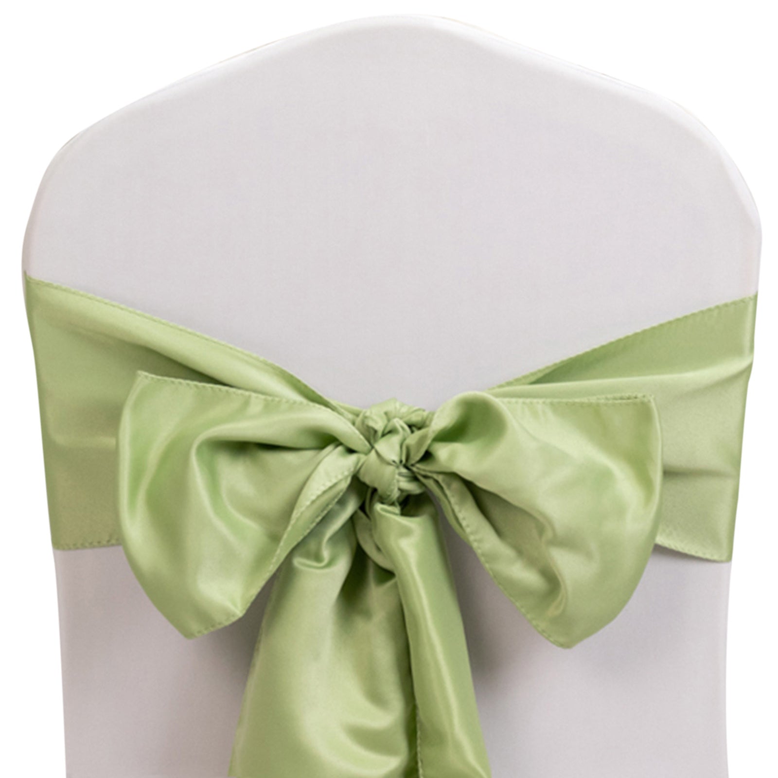 5 Pack Lamour Satin 6"x106" Chair Sashes Sage Green - Stylish Reusable Decorative Bows - Bell Racket Store