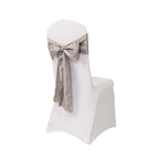 5 Pack Lamour Satin 6"x106" Chair Sashes Silver - Stylish Reusable Decorative Bows - Bell Racket Store
