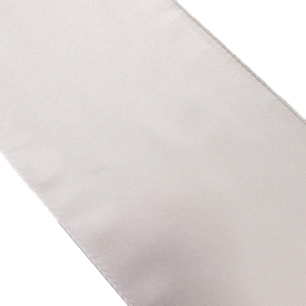 5 Pack Lamour Satin 6"x106" Chair Sashes Silver - Stylish Reusable Decorative Bows - Bell Racket Store
