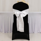 5 Pack Lamour Satin 6"x106" Chair Sashes White - Stylish Reusable Decorative Bows for Weddings & Gatherings - Bell Racket Store