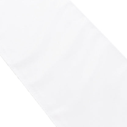 5 Pack Lamour Satin 6"x106" Chair Sashes White - Stylish Reusable Decorative Bows for Weddings & Gatherings - Bell Racket Store