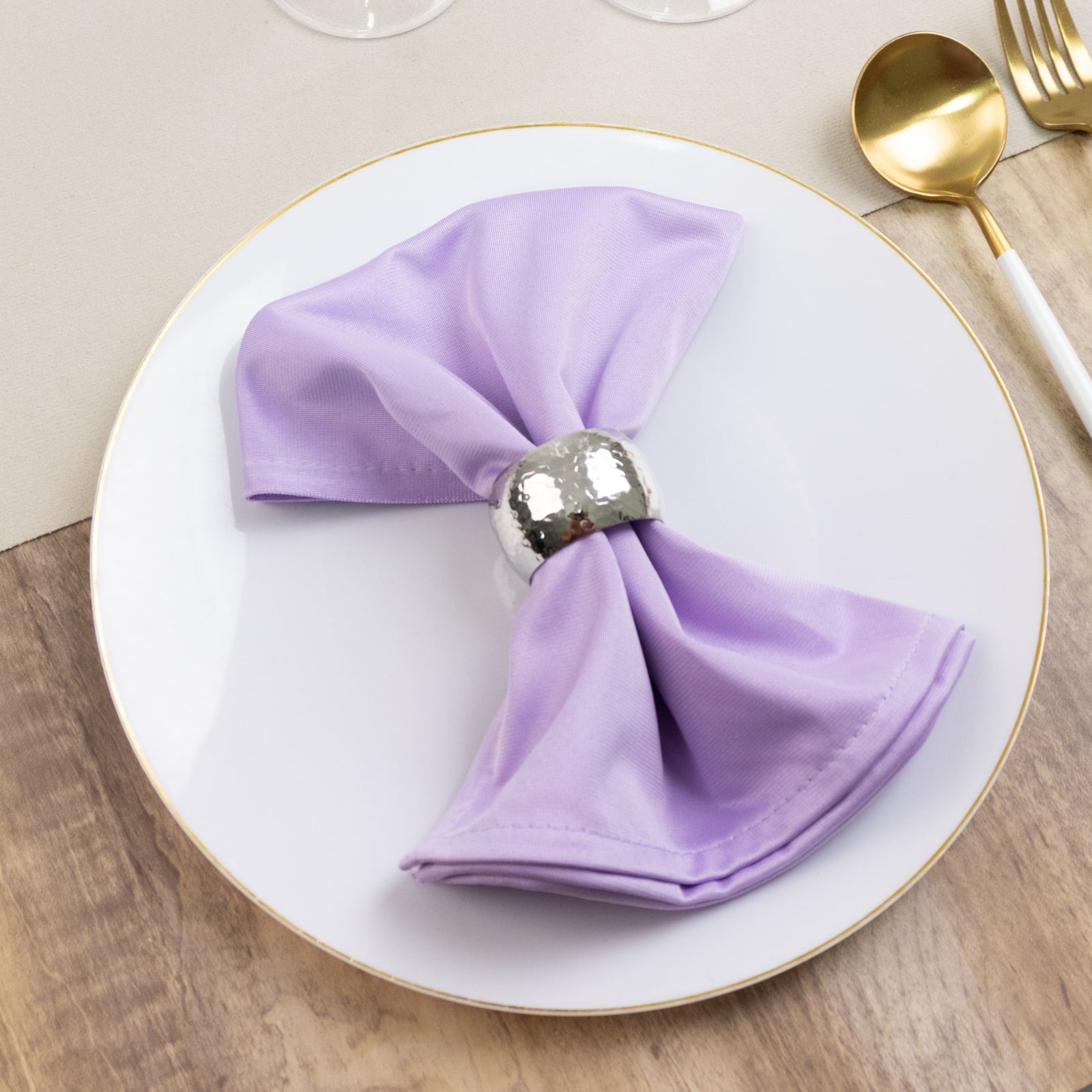 5 Pack Lavender Lilac Scuba Napkins â€“ 17"x17", Wrinkle - Free & Stain Resistant Cloth Napkins - Bell Racket Store