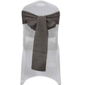 5 Pack Linen Chair Sashes 6"x108" Slubby Textured Charcoal Gray - Durable Wrinkle-Resistant Decor