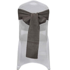 5 Pack Linen Chair Sashes 6"x108" Slubby Textured Charcoal Gray - Durable Wrinkle-Resistant Decor