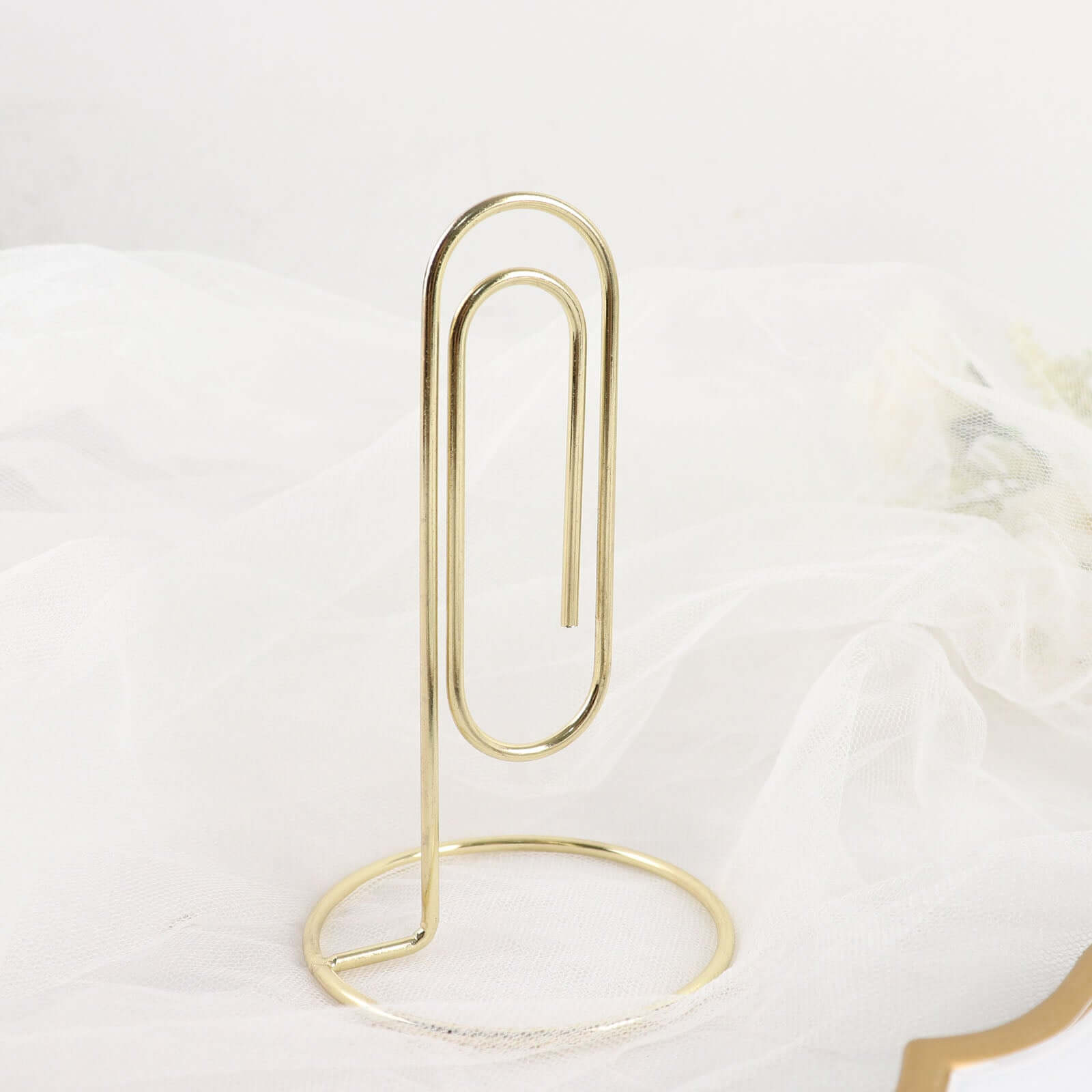 5 - Pack Metal Card Holder Stands Paperclip Design Gold - Table Number Stands and Wedding Menu Clips 5" - Bell Racket Store