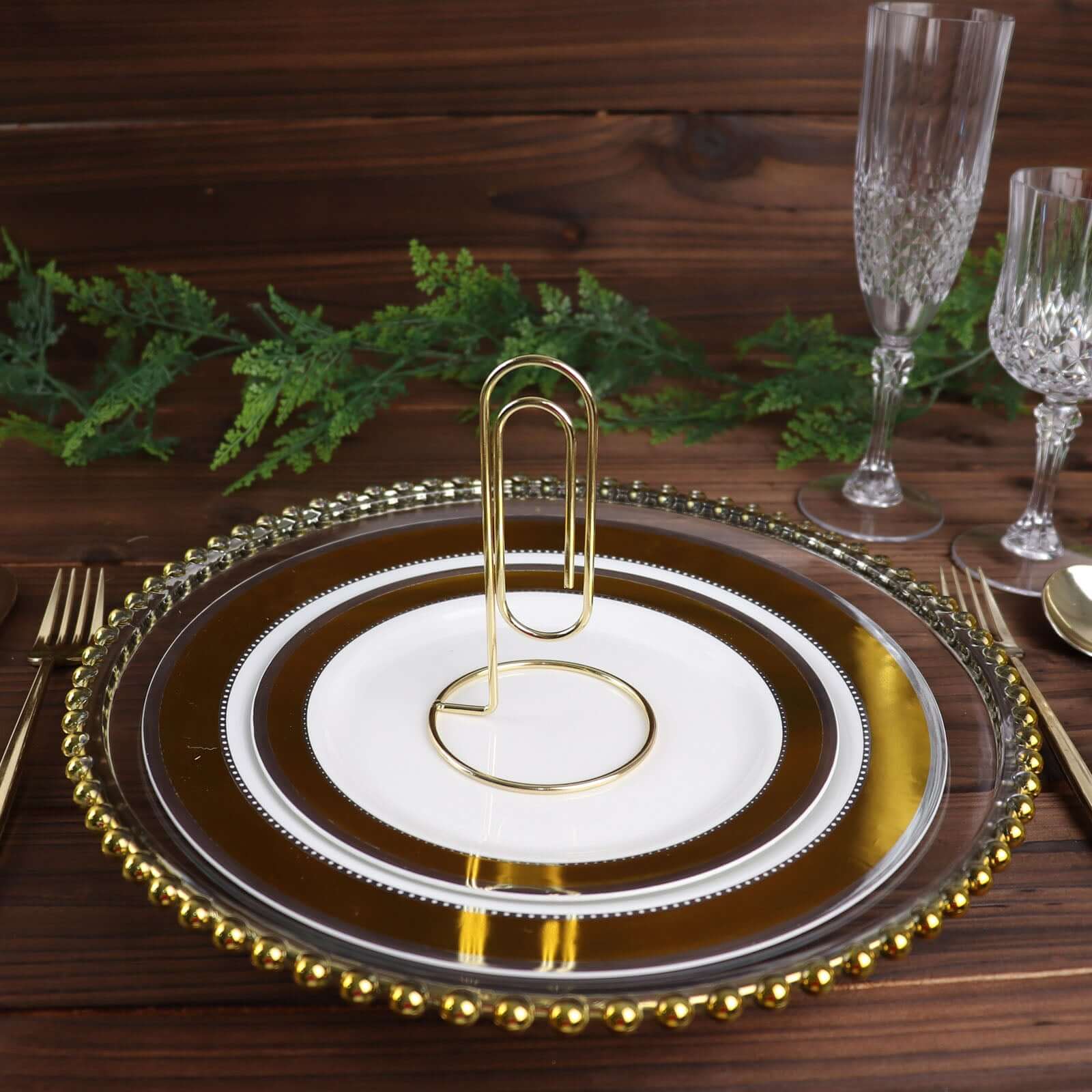 5 - Pack Metal Card Holder Stands Paperclip Design Gold - Table Number Stands and Wedding Menu Clips 5" - Bell Racket Store