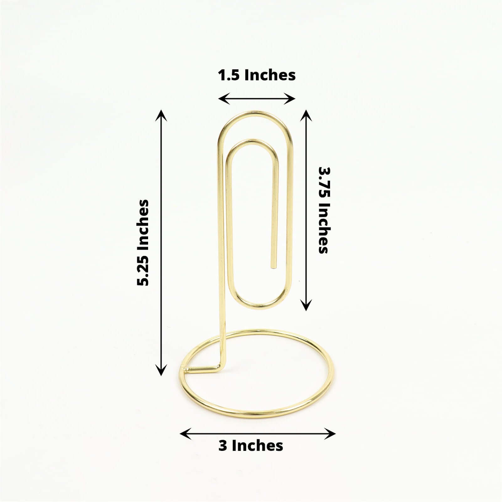 5 - Pack Metal Card Holder Stands Paperclip Design Gold - Table Number Stands and Wedding Menu Clips 5" - Bell Racket Store