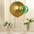 5 Pack Metallic Chrome Gold Biodegradable Balloons, 36" Large Round Eco - friendly Thickened Latex Party Balloons - Bell Racket Store