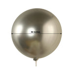 5 Pack Metallic Chrome Silver Biodegradable Balloons, 36" Large Round Eco - friendly Thickened Latex Party Balloons - Bell Racket Store